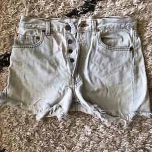 Levi's Light Wash Denim Cut Off Shorts